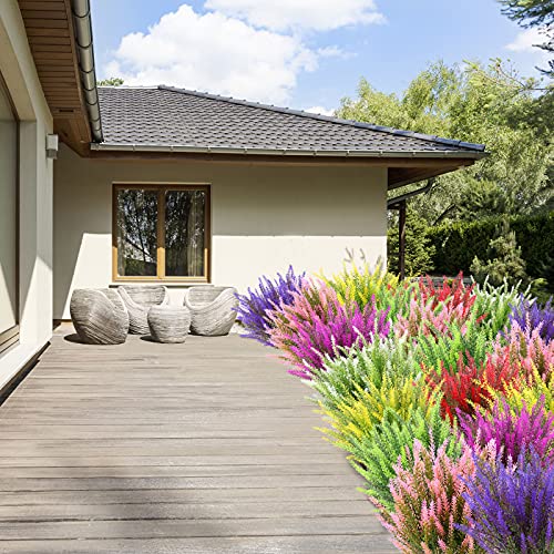 Zeostaro Artificial Lavender Flowers 12 Bundles Outdoor Uv Resistant Fake Flowers No Fade Faux Plastic Plants Garden Porch Window Box Decorating (White) #TOP6