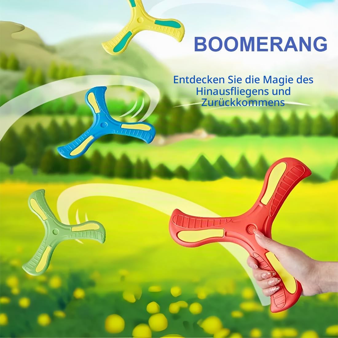 GXGM 5 Stück Bumerang für Kinder,Boomerang,Dreiflügelig,Wurfspiel Outdoor,EVA Frisbee Soft,Sicher in der Anwendung,Outdoor Spielzeug,Geschenke für Kinder 6 7 8 Erwachsene Anfänger