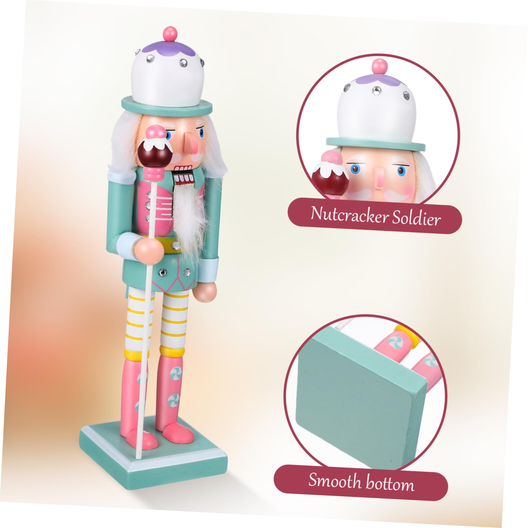 Levemolo Nussknacker aus Holz Soldat Ornament Figur Tischdekoration Weihnachtsdeko für Geschenkidee