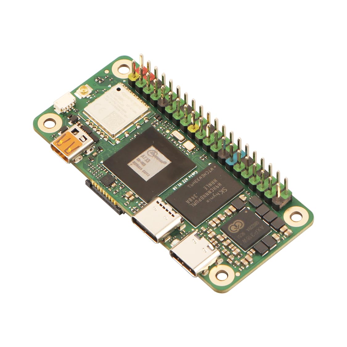 Radxa Cubie A7Z, Octa-Core Allwinner SoC, double affichage, coprocesseur RISC-V, ordinateur monocarte (Radxa Cubie A7Z 2 Go avec en-tête GPIO)
