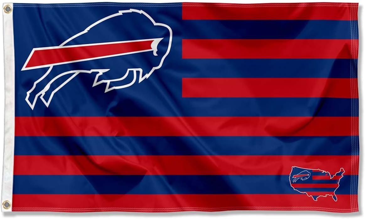 Buffalo Bills USA American Nation Stripes 3x5 Grommet Flag