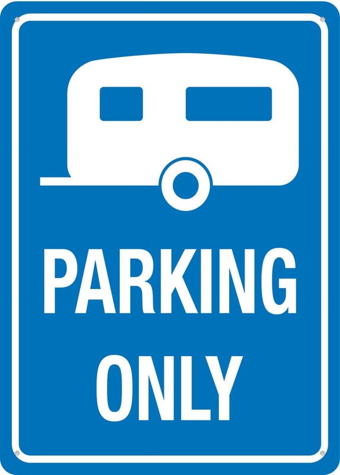 Peiyeety A01 Caravan Parking Only Sign 12X8 Inches Metal Aluminum Signs, Weather Resistant, Weatherproof, Indoor Or Outdoor