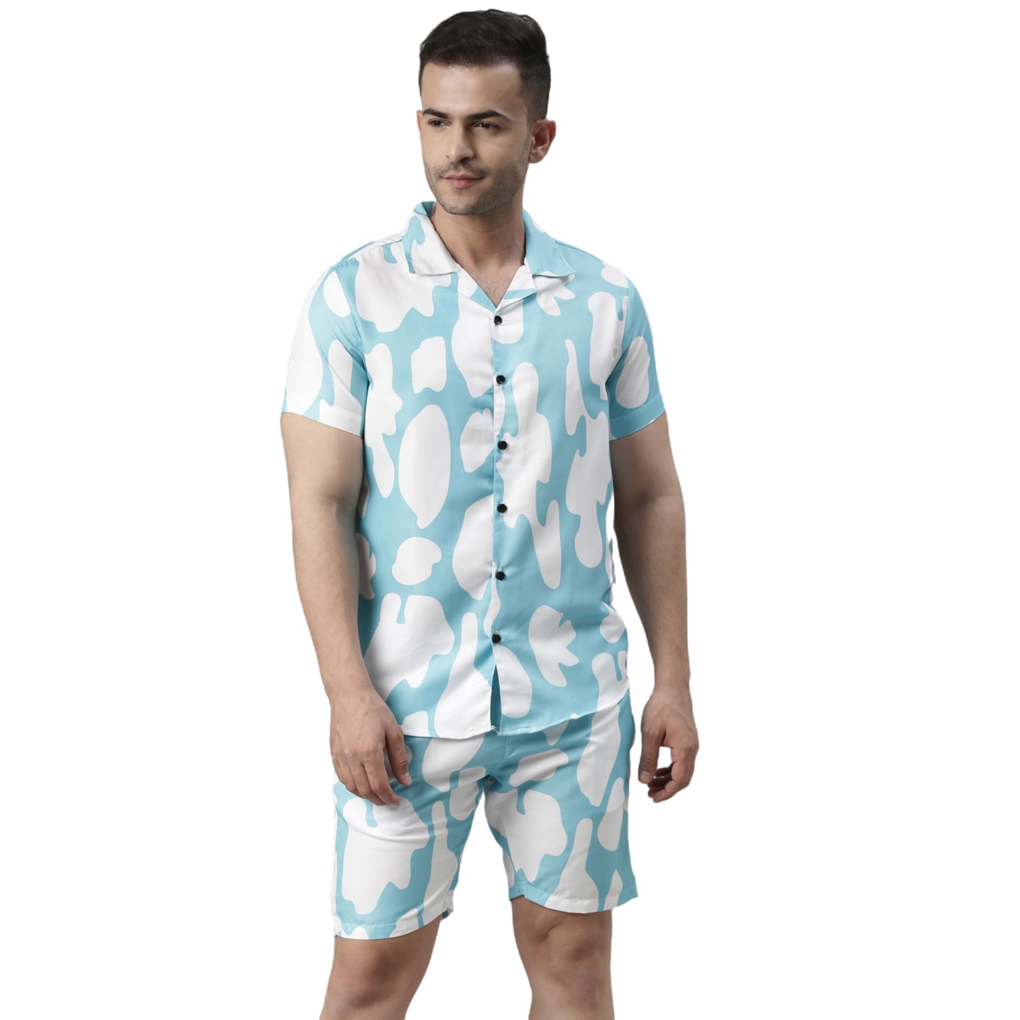 bushirt Mens Printed Regular Blue Color Night Suit Set-MNS0156-picture-38