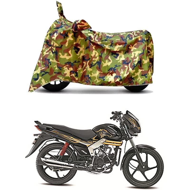 Image of Waterproof 100% PVC Coated Bike Scooty Two Wheeler Body Cover Compatible for Mahindra Centuro Mirzya /UV-Rays /Heat Protection /Birds Dropping /Scratchproof /Dust Proof /All [6X6 Jungle Print]