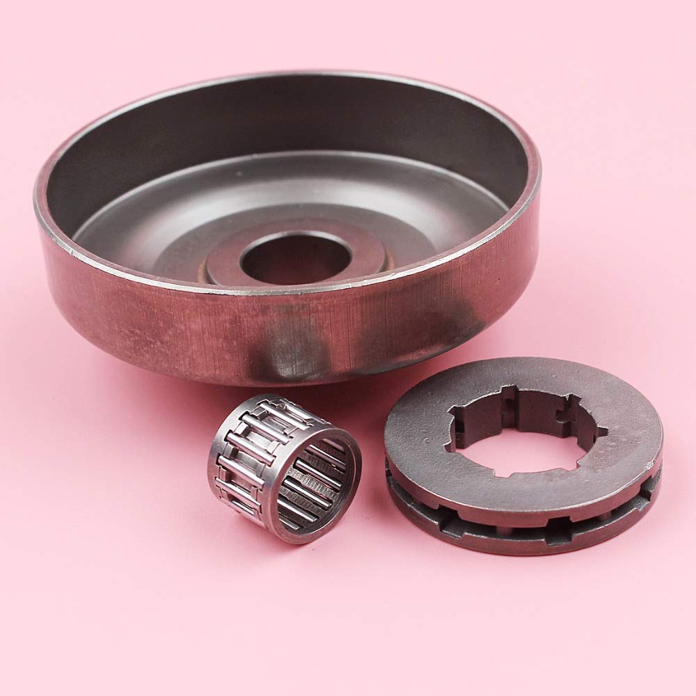 HAOHAO Embrague del Tambor 325 8 Dientes 19 mm Piñón Lamer Cojinete de Agujas Kit Compatible with Husqvarna 50 51 55 154 254 de la Motosierra Repuesto