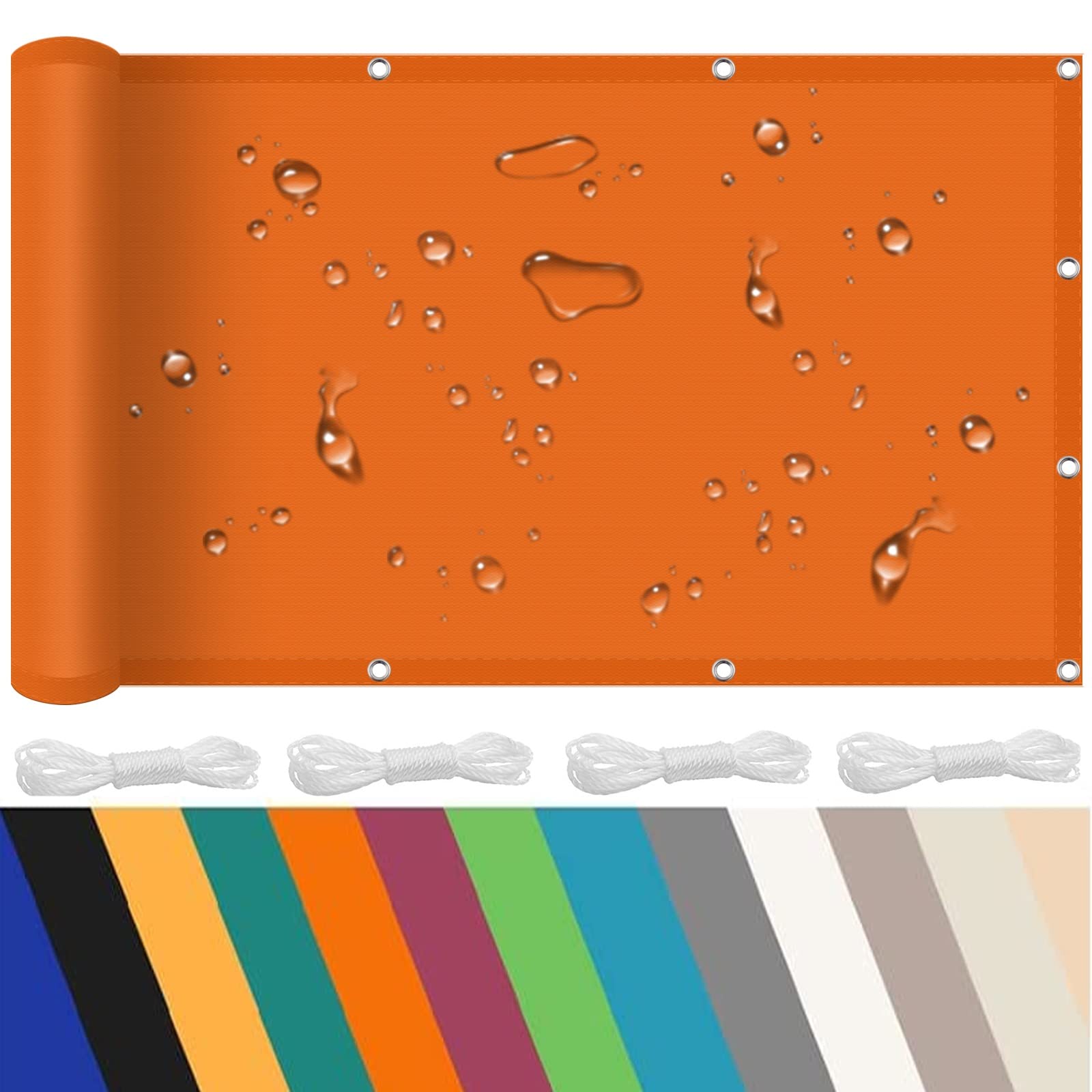Voile d'ombrage rectangulaire 1.5x2.4m orange pour terrasse et jardin