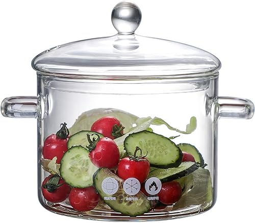 Ollas de vidrio para cocinar con tapa olla de vidrio de 15 litros resistente al calor olla y sartén con tapa sopa leche comida para bebés