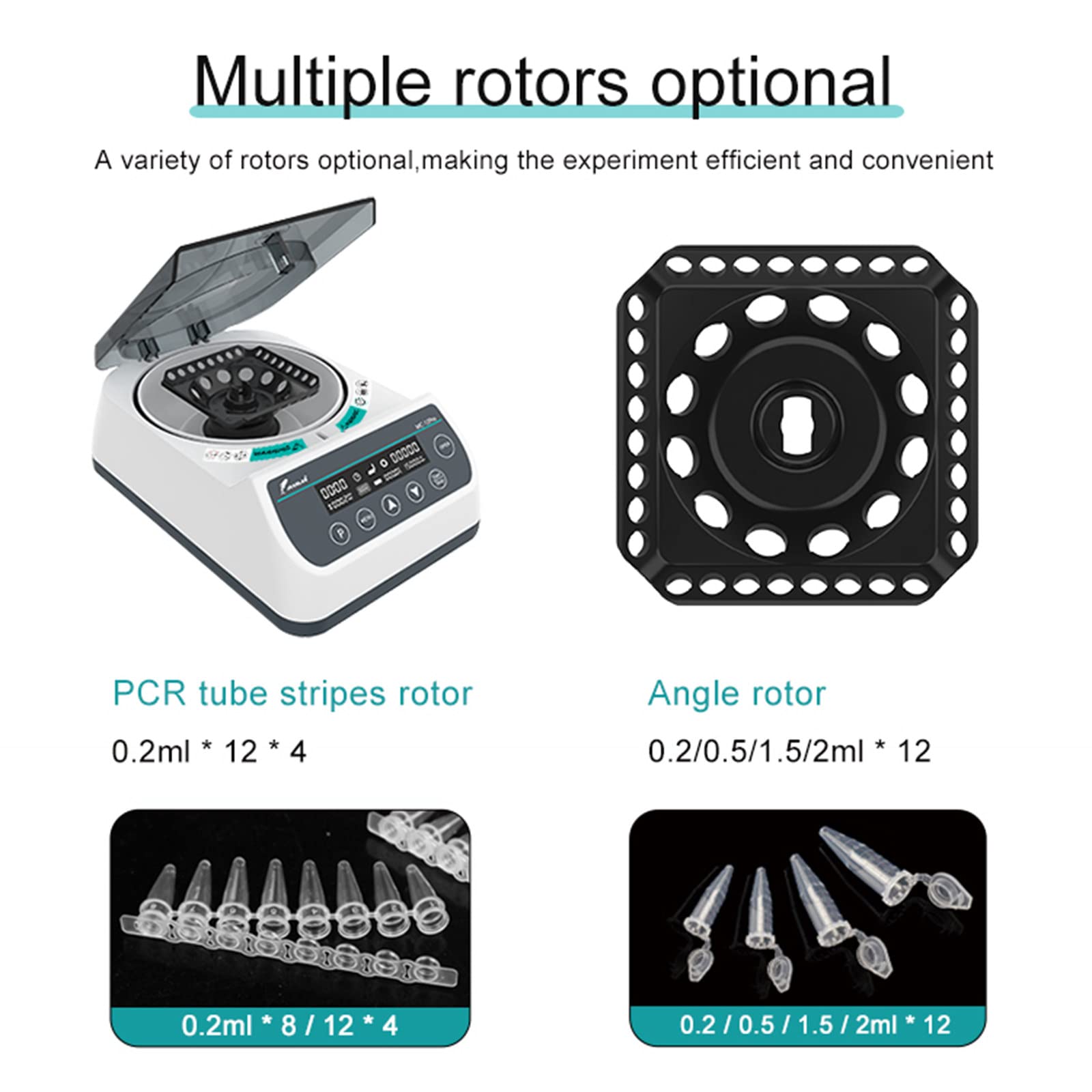 CentríFuga De Laboratorio De Alta Velocidad, Velocidad/SincronizacióN Ajustables, con Rotor, ProteccióN De Temperatura, AC100-240V / DC24V,MC-12pro