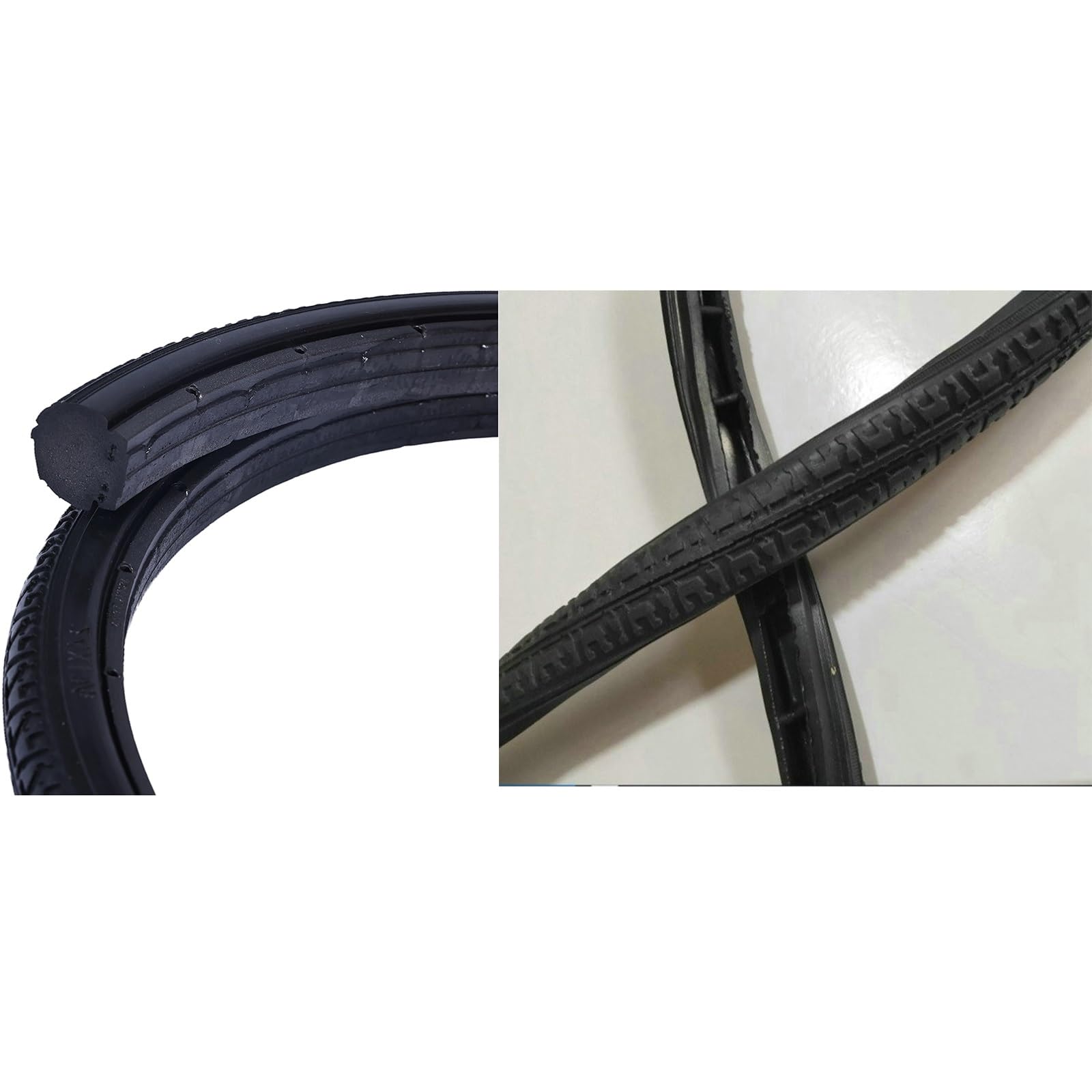 Pneumatico for Sedia a rotelle Pieno Senza Aria 20/22/24x1 3/8 Pollici antideflagrante e antiforatura, Pneumatico Posteriore Nero e Grigio(Gray,24 Inches)