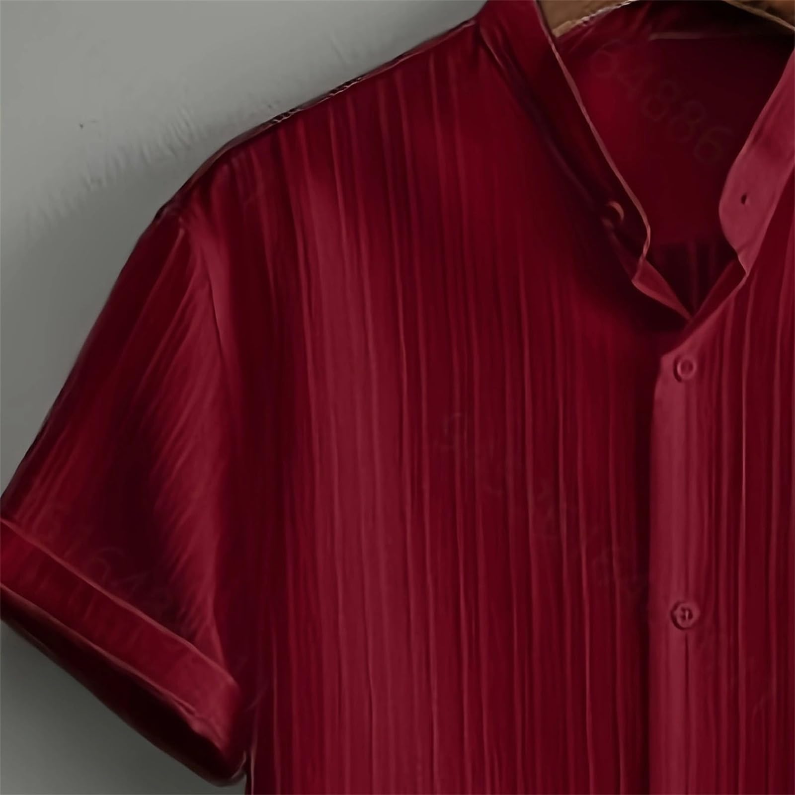 Combinaison de loisirs d'été pour homme - Chemise à manches courtes + pantalon long - Tenue de plage légère et ample - Chemise à manches courtes et pantalon en tissu - Ensemble décontracté 2 pièces