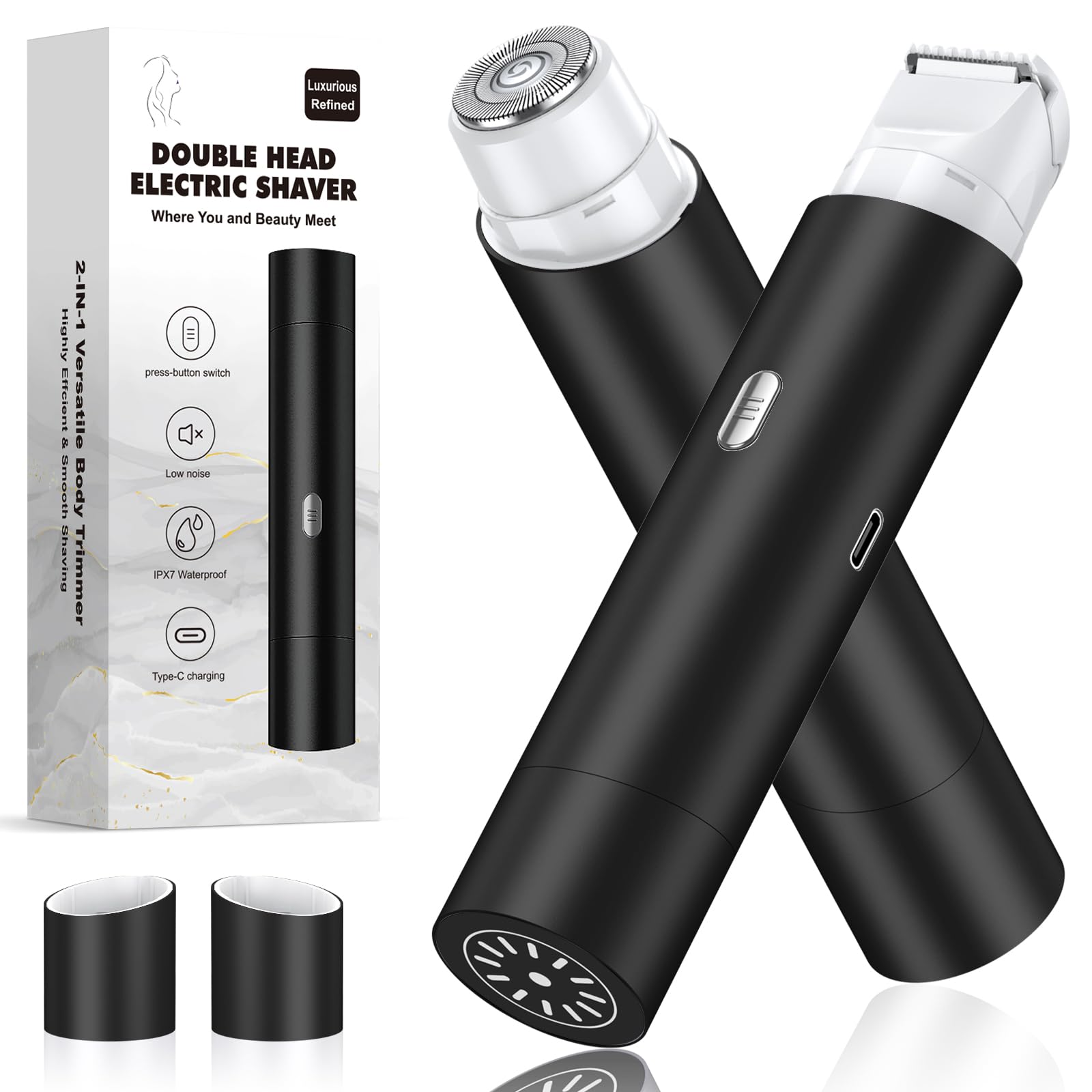 �️ Bikini Trimmer for Women, 4 in 1 Electric Razors for Women - Dual Head, Wet & Dry Use Pubic Body Hair Trimmer Electri — beauty deal on Shopping With Noya