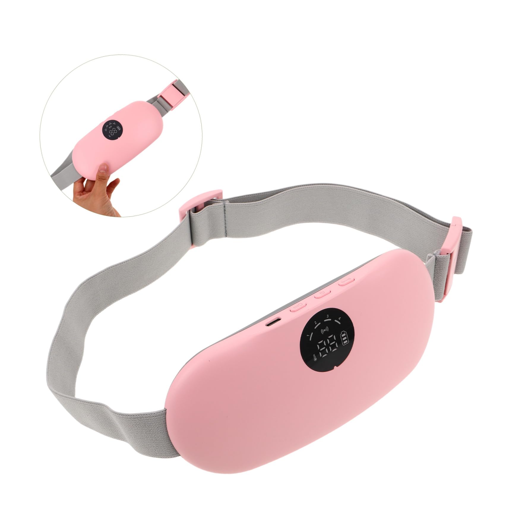 Beaupretty Cinturón Calentador para Cólicos Menstruales Almohadilla Térmica Eléctrica para Abdomen Masajeador Lumbar Portátil para Aliviar Dolores Menstruales para Uso Diario Casa Trabajo