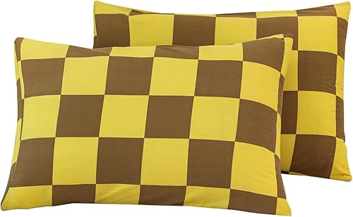 SUSYBAO Buffalo - Juego de 2 fundas de almohada de tamaño King, 100% algodón, color marrón, cierre de sobre, fundas de almohada decorativas a