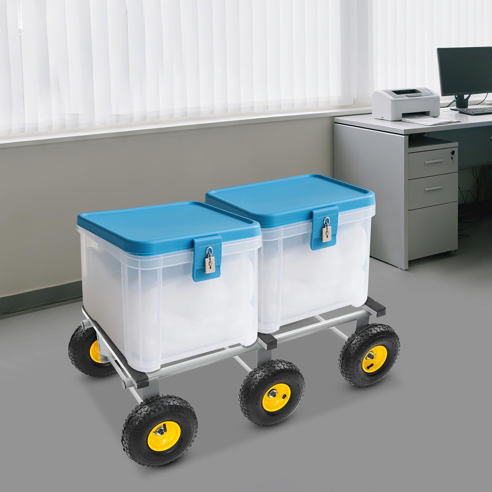 Dolly Rad Rahmen Gummi Stahl Transport Lager 544 kg Tragfähigkeit 25 cm Räder für Möbel Umzug Lagerhaus Logistik Heimgebrauch (Grau)