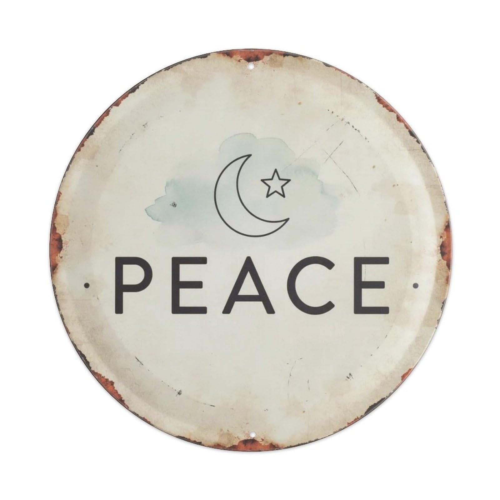 Peace Nordic Minimalist Metal Tin Sign Plaque