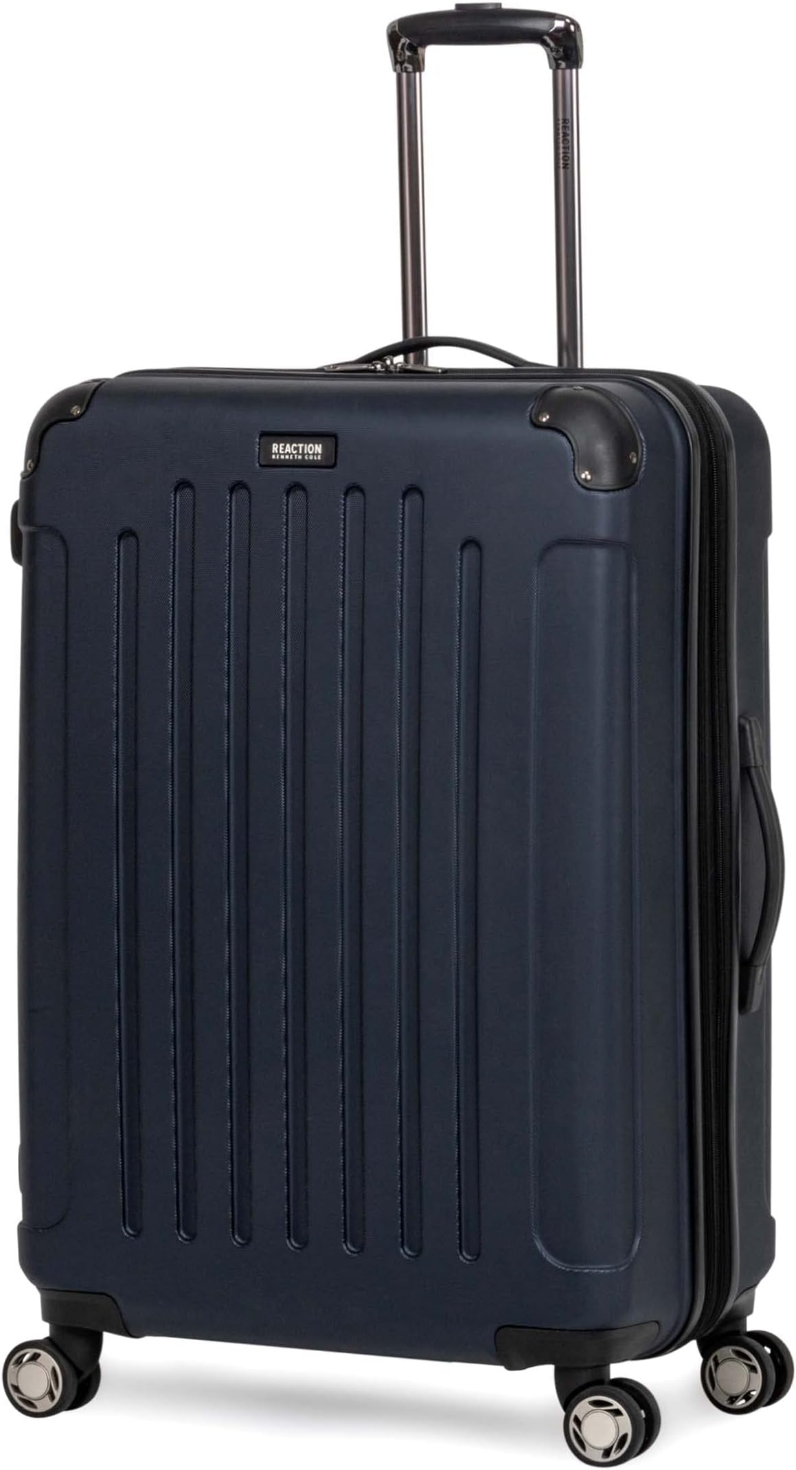 Renegade Luggage Expandable 8-Wheel Spinner Lightweight Hardside Suitcase, Navy Blue, 28-Inch Checked