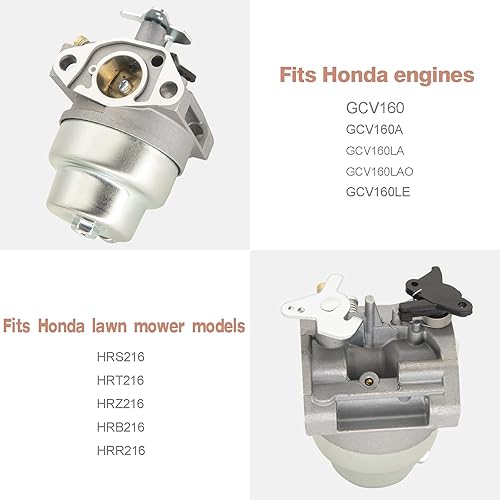 Miniatura 6 de Carburador para cortacésped Honda GCV160 GCV160A GCV160LA GCV160LAO HRB216 HRS216 HRZ216 HRT216 Reemplaza 16100-ZMO-804 16100-ZOL-023 - GVC160