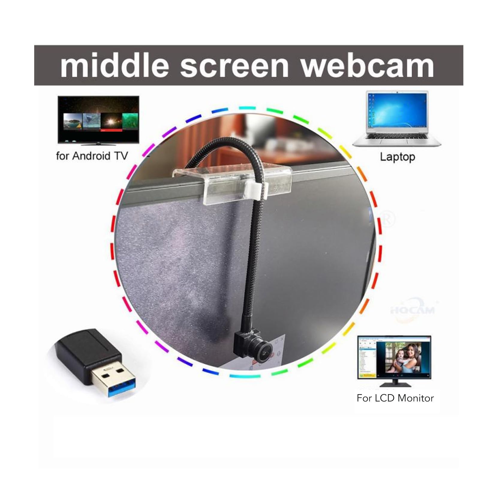 Kamera Internetowa z Kontaktem Wzrokowym, Kamera Internetowa Plug and Play Center 4K 15 Kl./s do spotkań