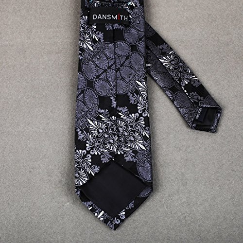 Dan Smith DAA7B06B Black Grey Paisley Beautiful Goods Tie Microfiber Easter Sunday Ties - Thumbnail 5