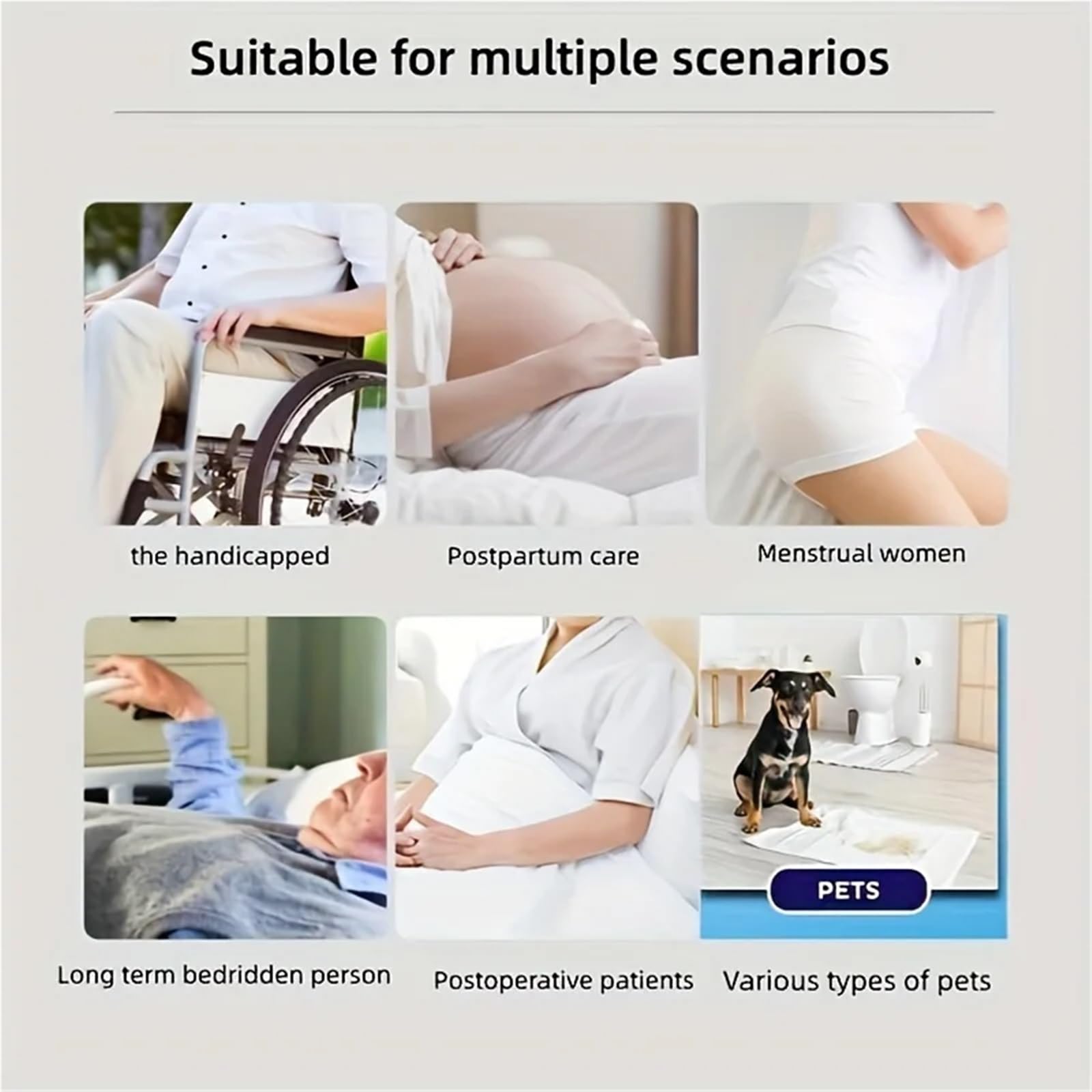 Almohadilla FisiolóGica Menstrual Productos de higiene Femenina Reutilizables, Impermeables y Lavables for Adultos, Personas Mayores Mascotas por Período(Grey-Grid,180cmx200cm)