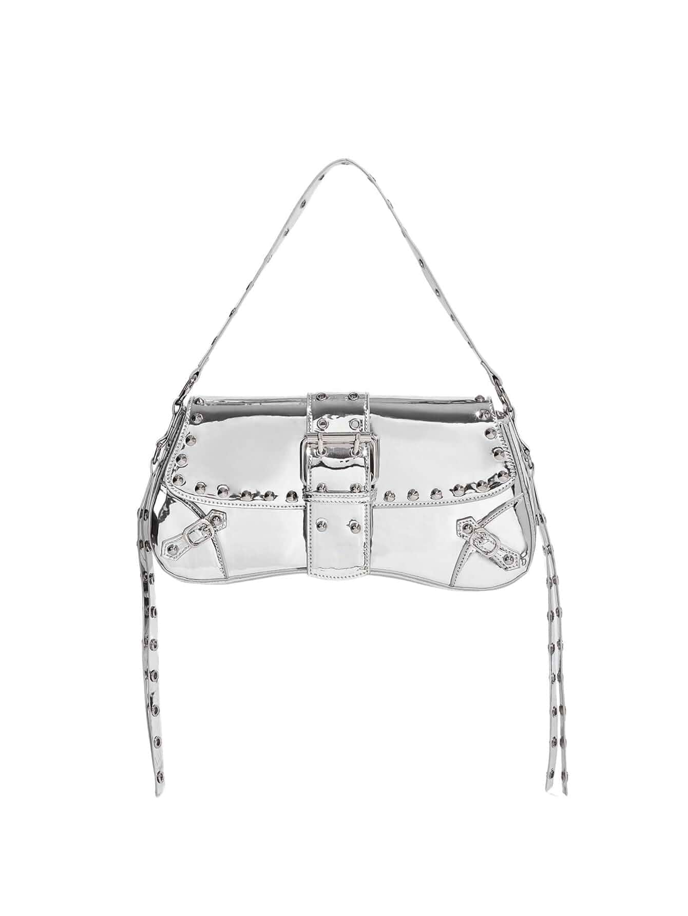 MakeMeChic Women's Shoulder Bags Y2K PU Leather Clutch Small Purse Bags Goth Punk, Cute Trendy Shoulder Bag, Studded Crossbody Clutch Bags