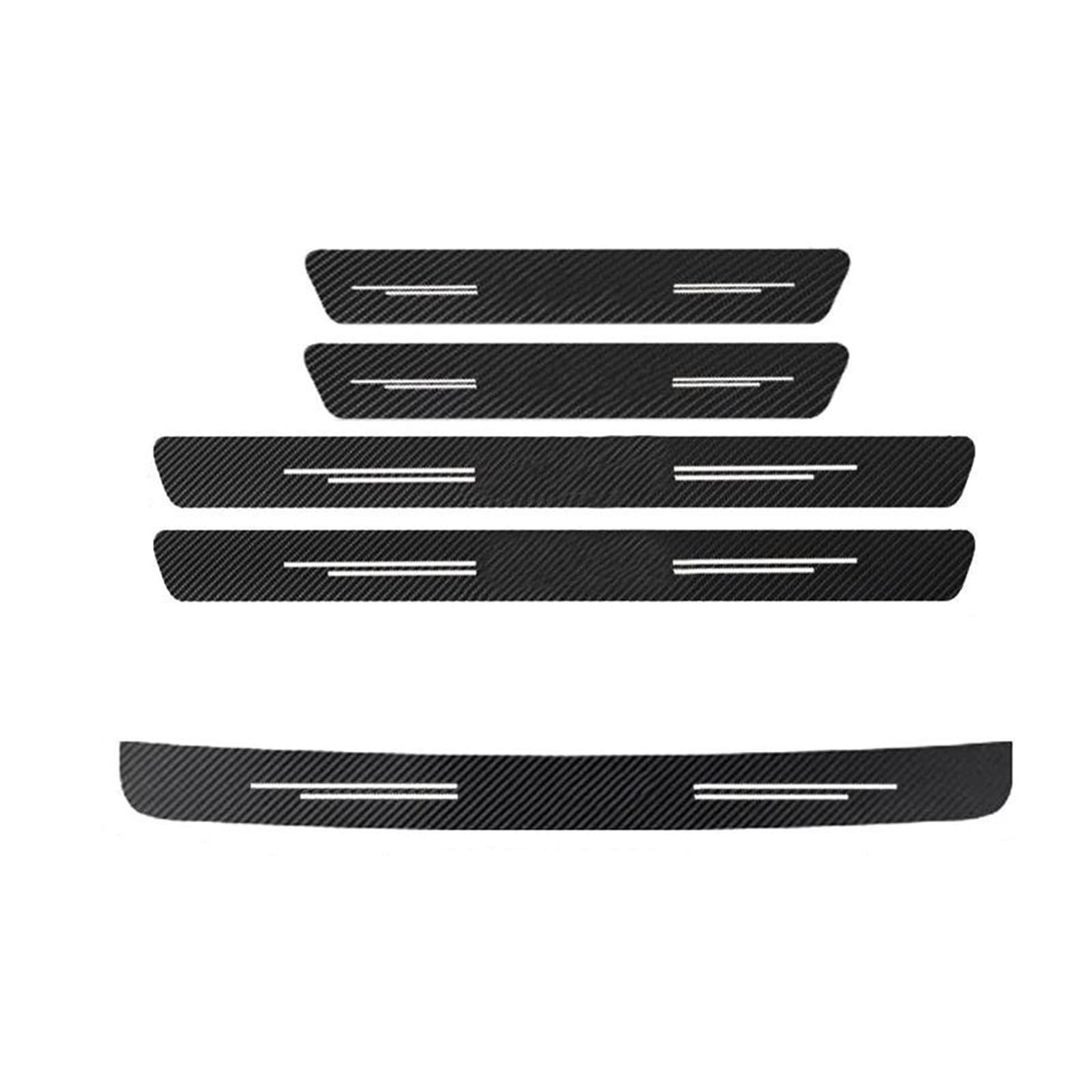 for Mitsubishi ASX 2010-2023 2022 Door Threshold Scuff Plate Carbon Fiber Decals Car Trunk Rear Bumper Stickers Car Accessories(5Pcs)