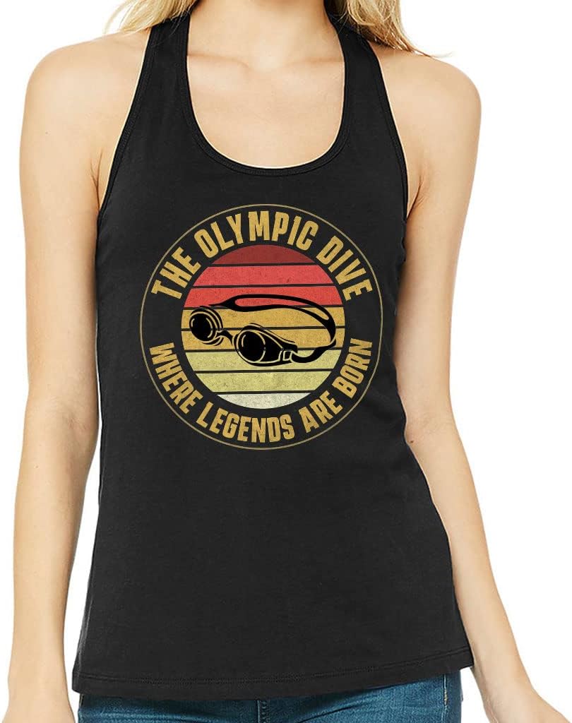 Olympic Diver Women's Racerback Tank - Cute Tank Top - Retro Workout Tank