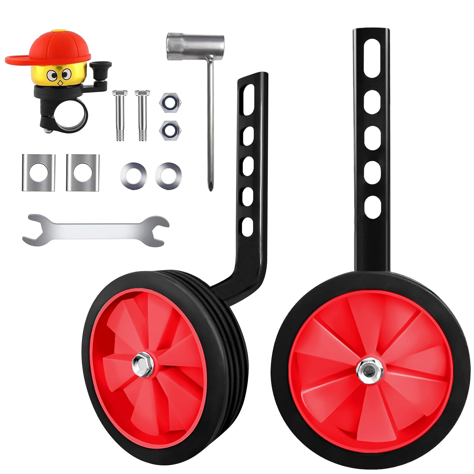 Jinfanshurich Fahrrad Stützräder Kinder, Universell Verstellbare Stützräder Kinderfahrräder für Kinderfahrrad für 12-20 Zoll (Rot)