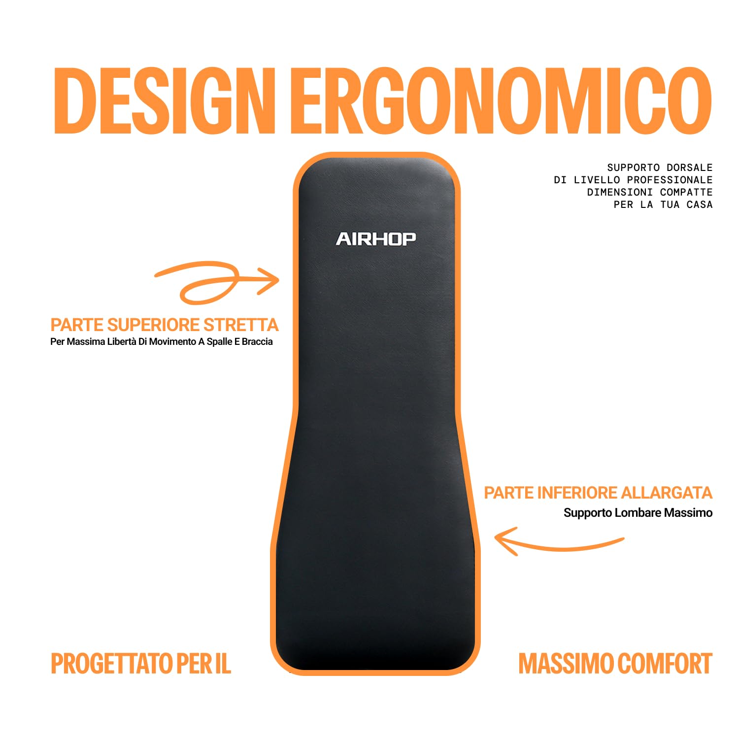 AIRHOP Panca Pesi Regolabile, Panca Palestra Multifunzione per Allenamento, Inclinabile/Declinabile, Rapido Ripiegamento e Risparmio di Spazio, Ideale per Allenamento di Forza a Casa o in Palestra