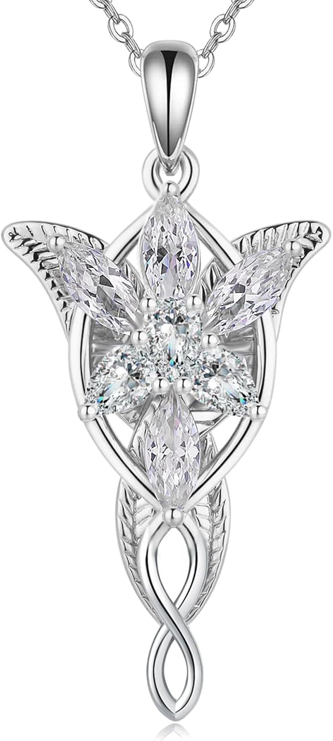 Arwen Evenstar Necklace for Women 925 Sterling Silver Evenstar Pendant Necklace Jewelry Gifts for Her