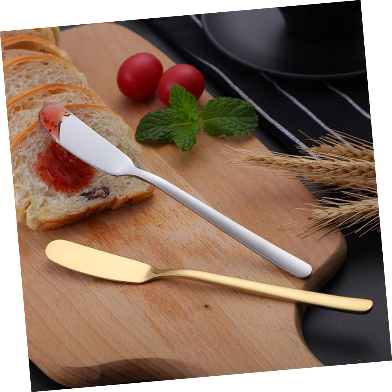 CIYODO 6 Pcs Butter Cutter Peanut Butter Better Butter Spreader Sandwich Spreader Spatula Wiping Jam Baking Spatula Butter Cutlery Butter Slicer Kitchen Butter Spreader Butter Tool Golden