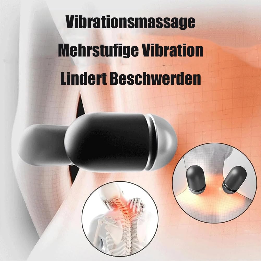 3-Zonen- Tiefenmassagegerät,3 zonen tiefenmassagegerät,Triple Fusion Back Massager with Traction Lifting,Vibration Massage and Hot Compress for Waist(Akku-A)