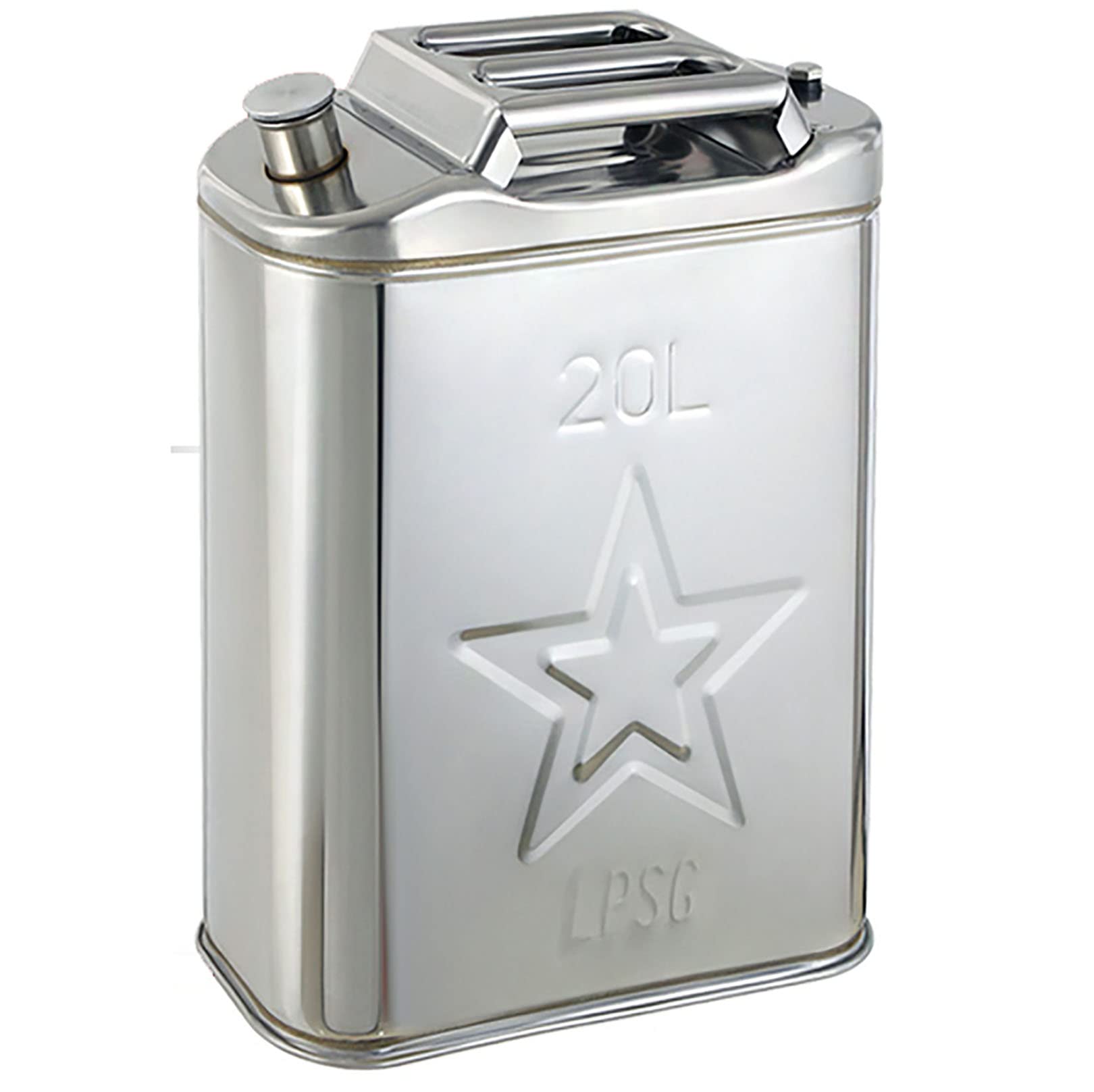 jerry can， Petrol Can 5L/10L/15L/20L, 201 Stainless Steel Portable Gas, Spare Fuel Tank for Automobile and Motorcycle(20L)