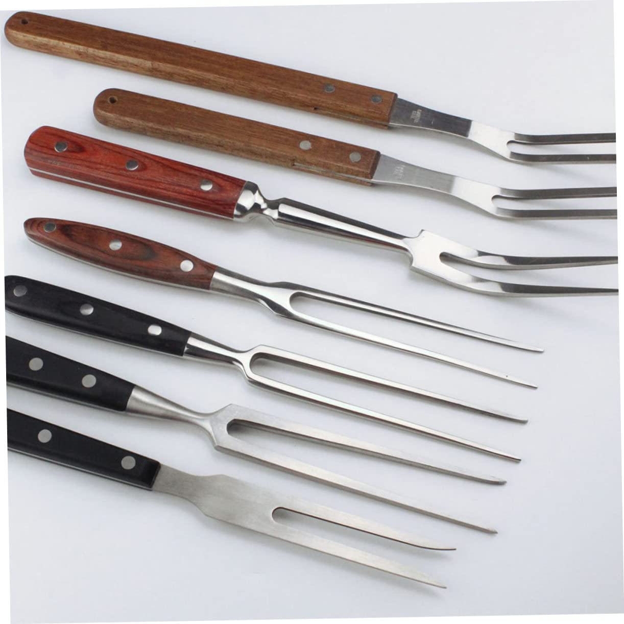 Happyyami 3pezzi Forchetta Da Barbecue Inossidabile Con Manico Utensile Per Grigliate All Aperto Resistente Alta Temperatura Per Spiedini e Design Pratico e Durevole