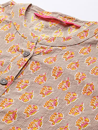 Image of anubhutee Women Ethnic Motifs Printed Woven Design Pure Cotton Kurti and Pant