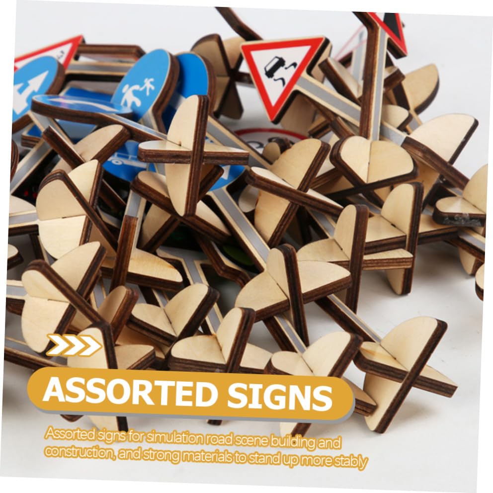 Jeu éducatif de panneaux de signalisation en bois pour cadeau - 7