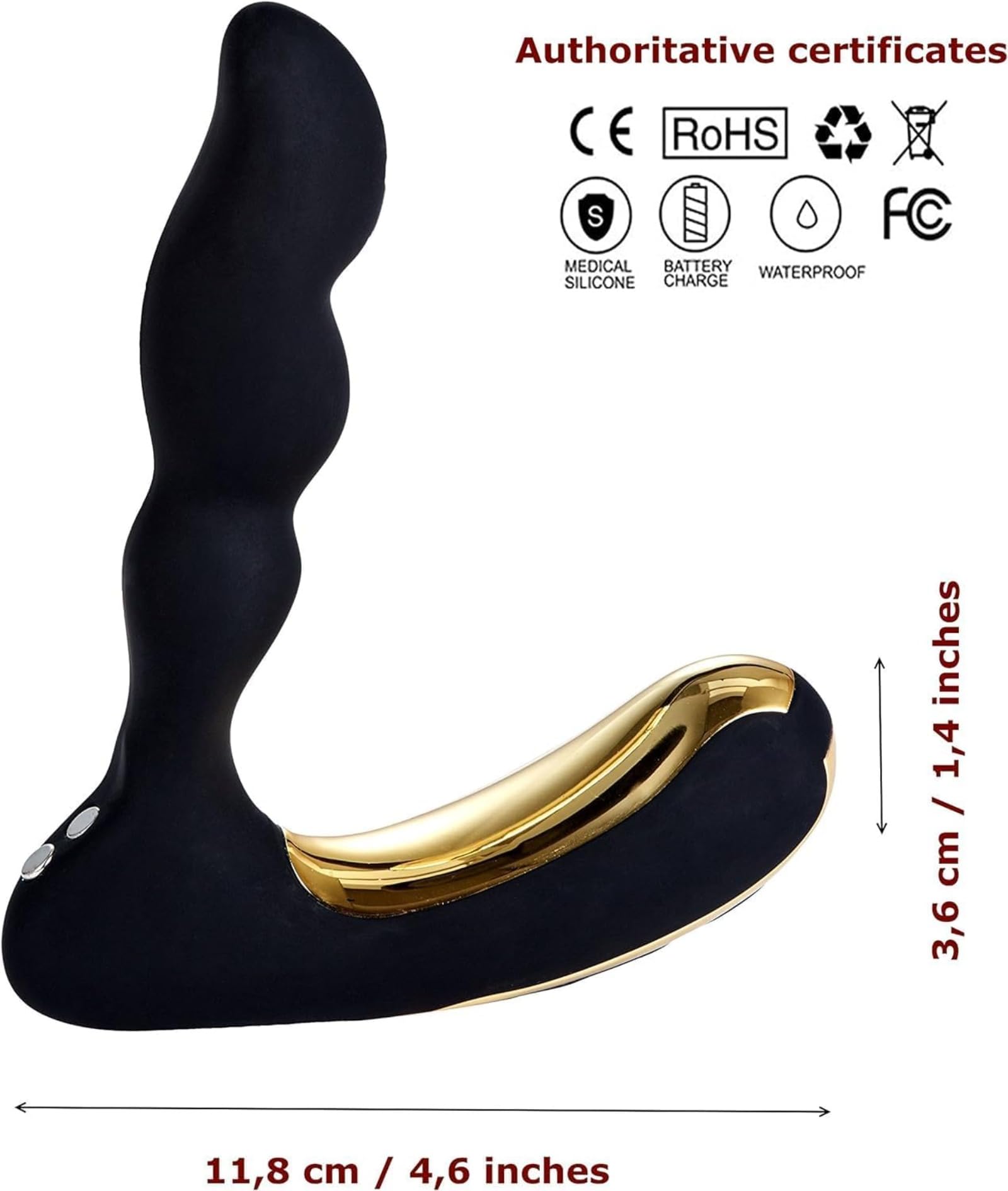 Massaggiatore prostatico da uomo — Stimolatore prostatico per adulti: 10 modalità, in silicone, silenzioso, impermeabile, ricaricabile