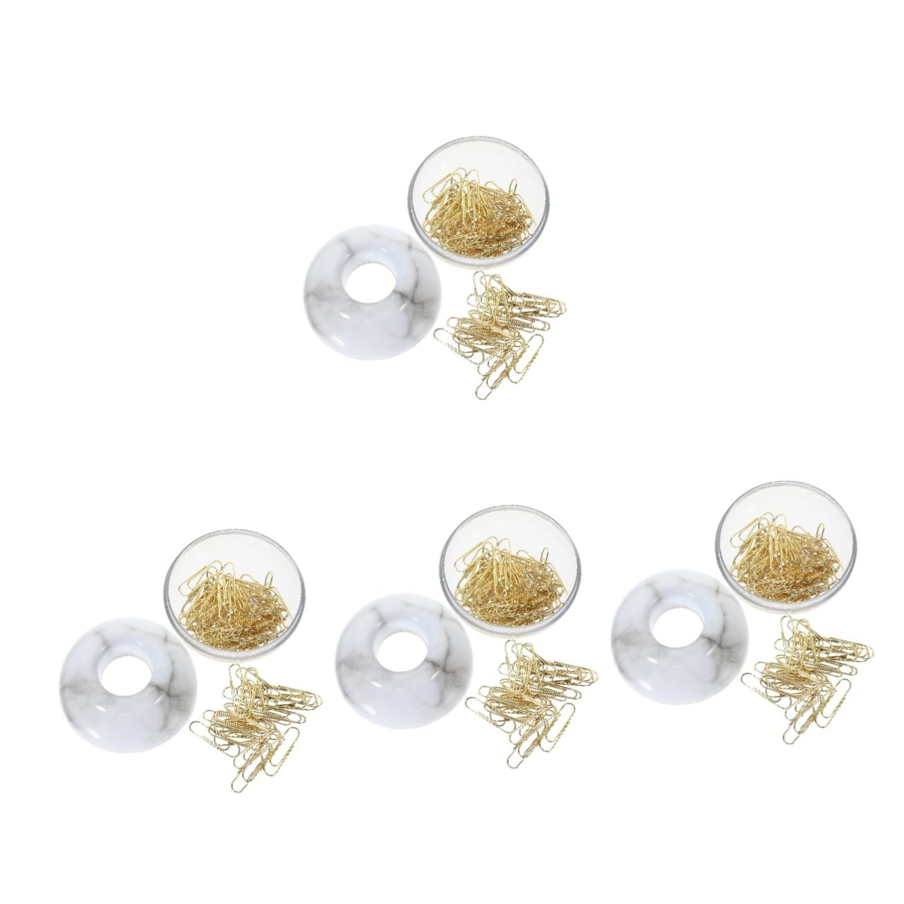 4 Boîtes Boîte de Trombones Métalliques Dorés Petits Clips de Bureau Décoratifs Alliage Légers et Résistants pour Organisation de Documents Bureau