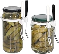 Vista 1 de Tenedor de encurtido compatible con la mayoría de los frascos de conserva, construido para durar, tenedor de acero inoxidable para una fácil