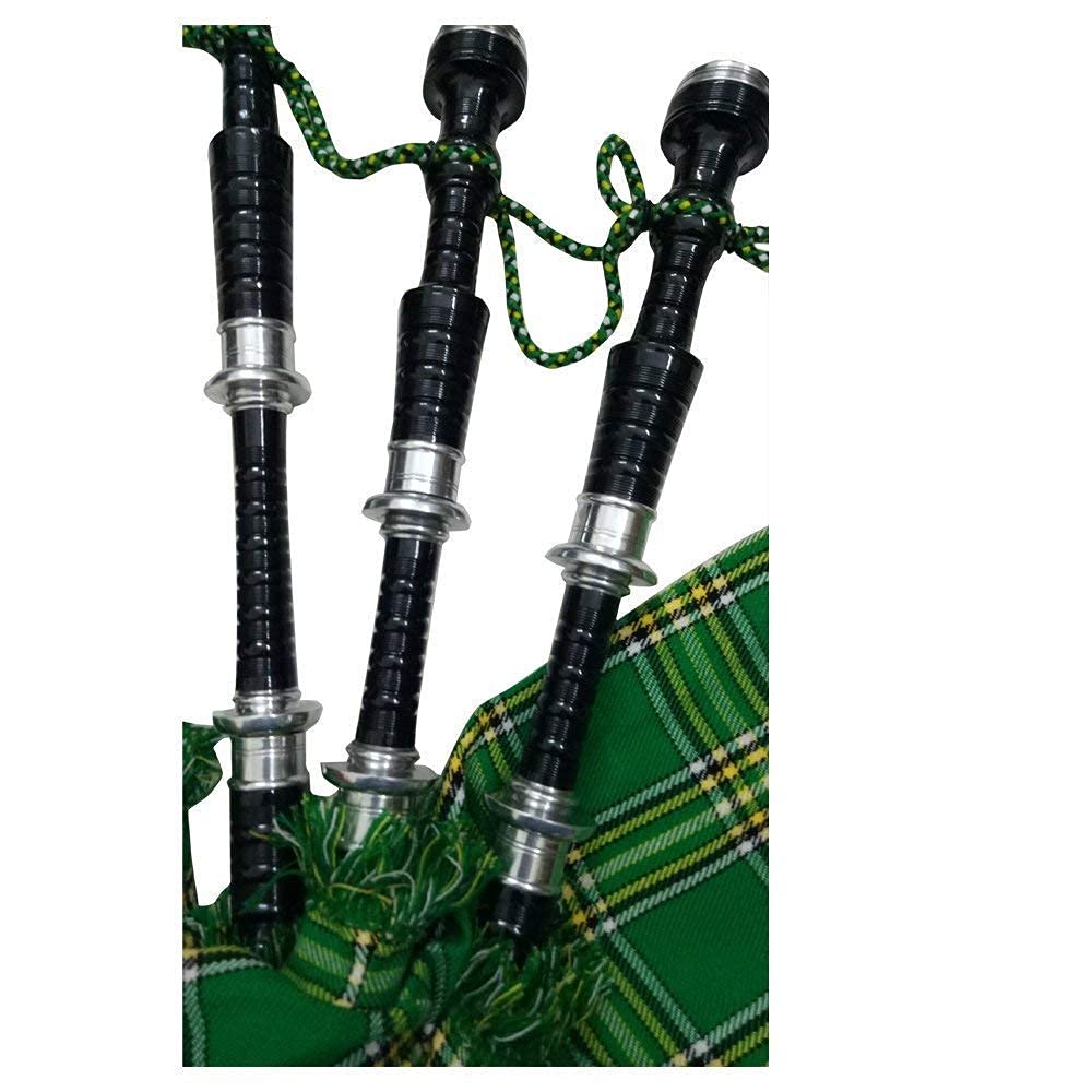 Cornemuse pour débutant en palissandre avec supports argentés et sac de transport gratuit (Republic of Ireland Tartan))