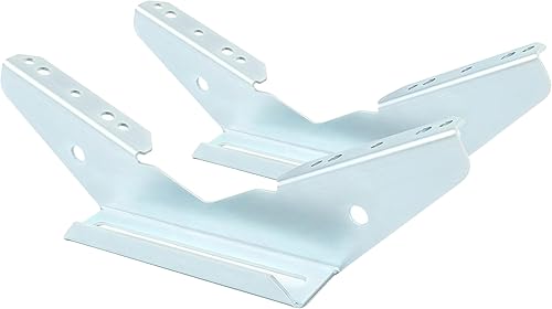 Miniatura 4 de KUAFU 2 piezas de soporte de ala de remolque de ajuste universal para litera, soporte de ala de pontón, soporte de ala en V, acero plateado