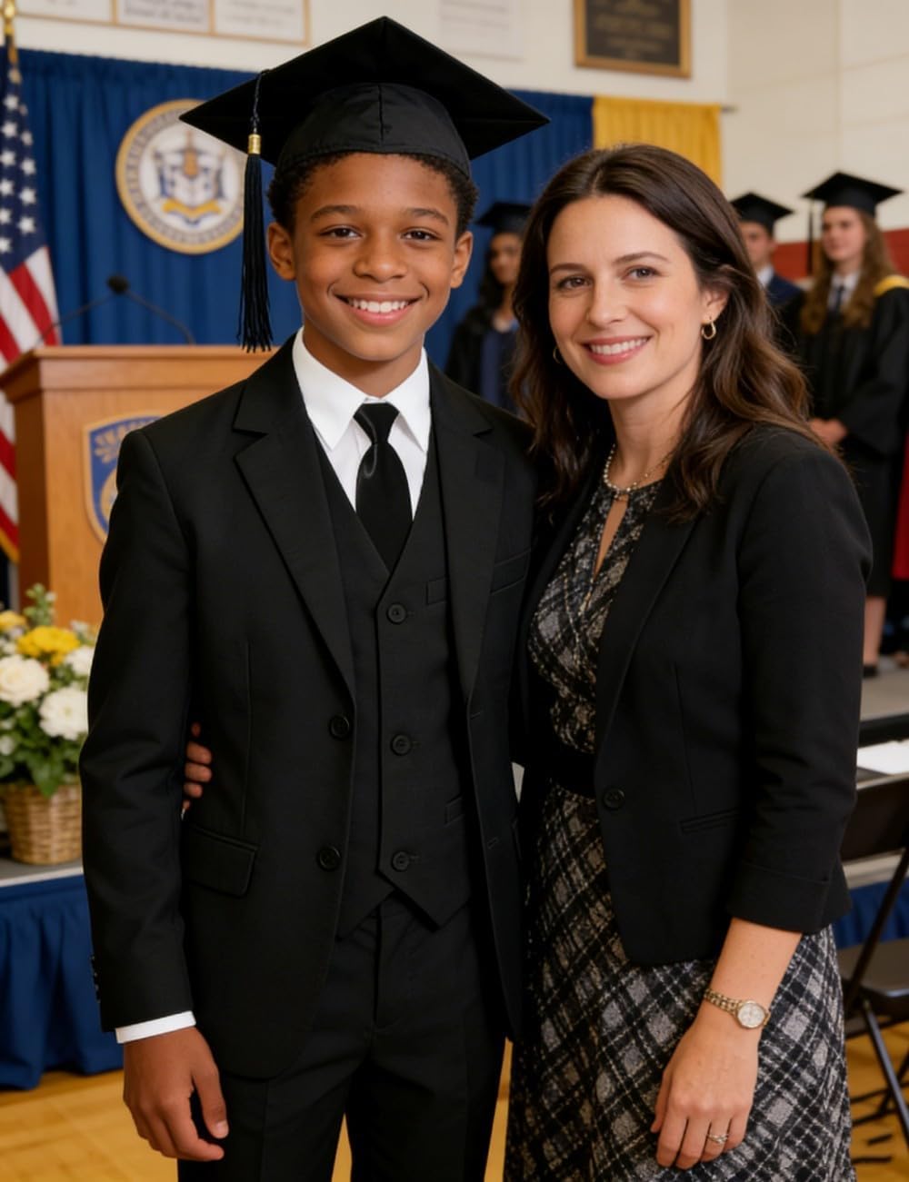 Boys Suit for Kids Teens Formal 5 Piece Tuxedo Suit Set - Image 3