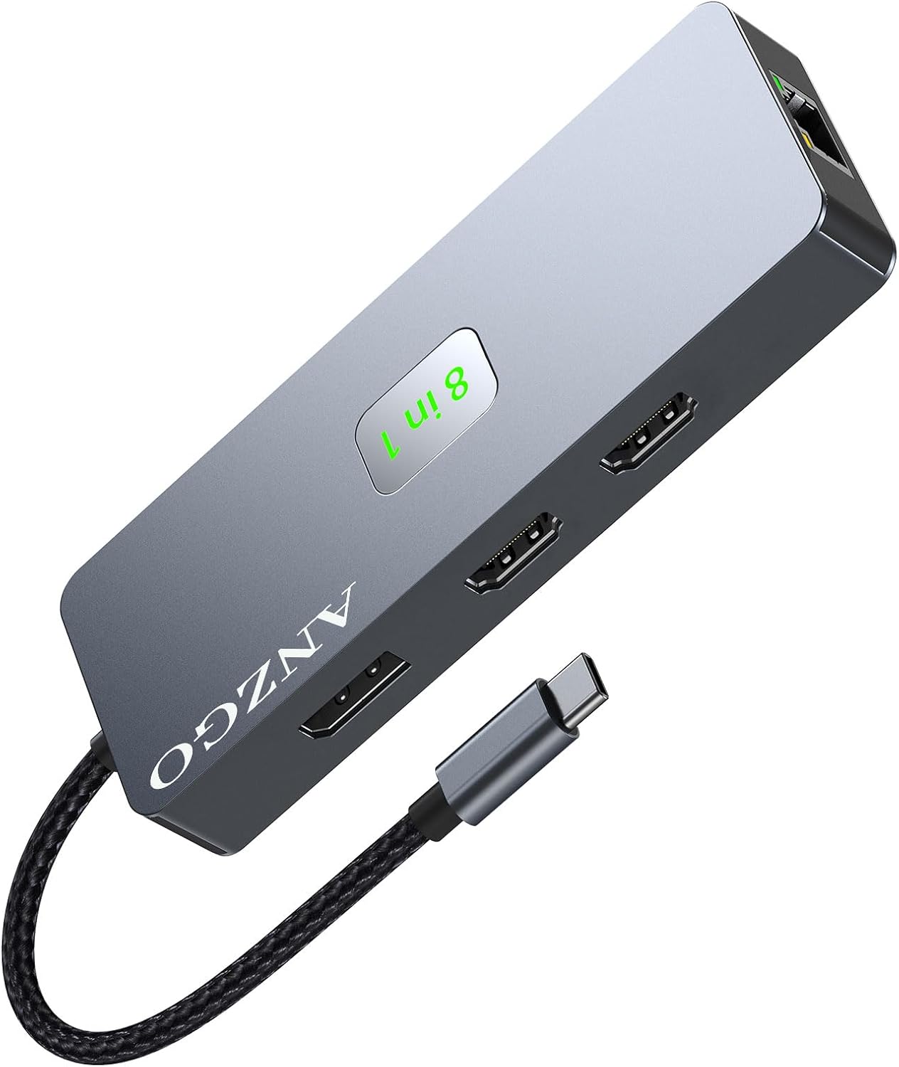 Laptop USB C Docking Station Dual Monitor, USB C to Dual HDMI Adapter with Dual 4K@60Hz HDMI, 4K@60Hz DP, Max 100W PD, 3 USB3.0 Ports, 1000M Ethernet, for Dell XPS/HP/Lenovo/Surface/MacBook