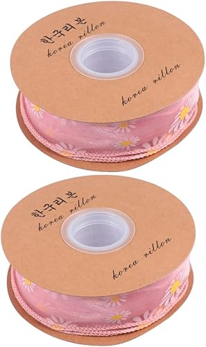 COHEALI 2 Rolls Ribbon Wedding Decoration Floral Decor listones para manualidades Garland Decor Heart Decor Hair Decorations Gift Wrapping Strip