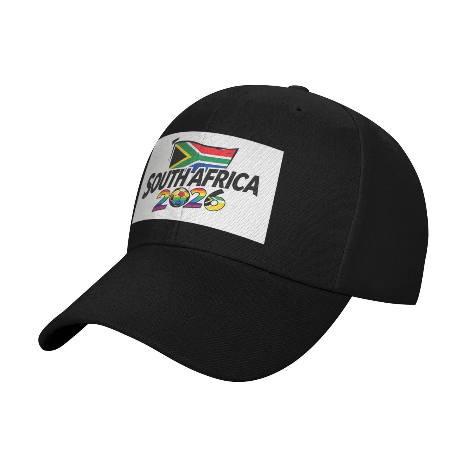 HJFIERYF South Africa Graphic Football Hat, Soccer Cup Cap 2026 Match Game Day Baseball Cap Soccer Fans Hats South Africa Flag Hat Cap Black