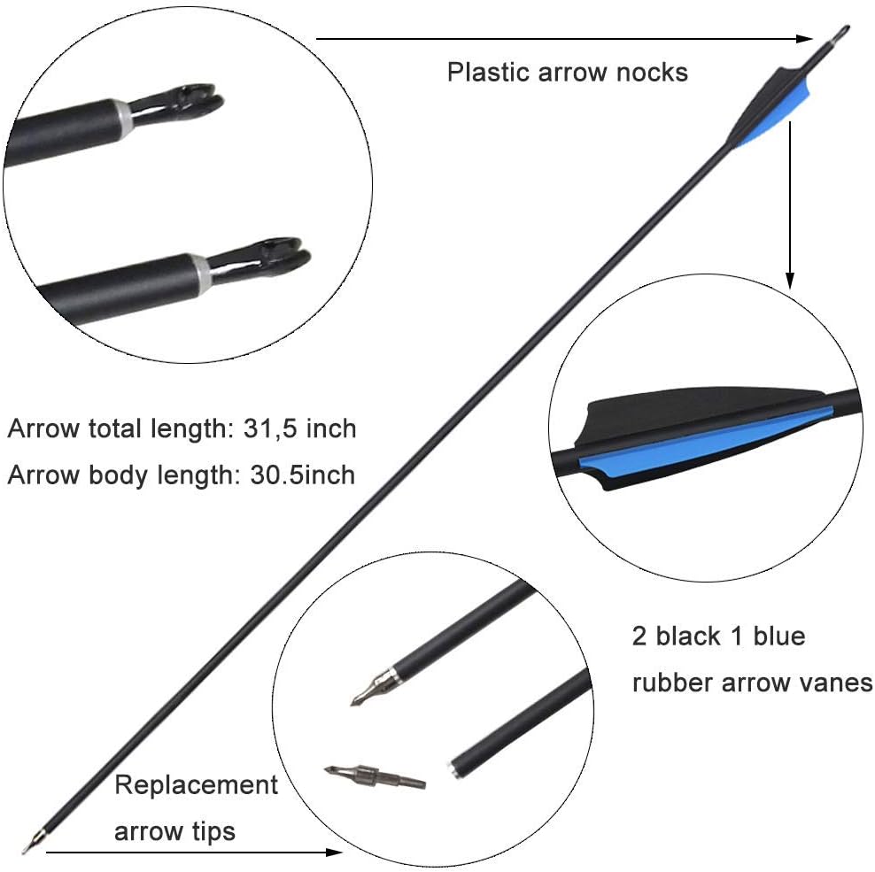 AMEYXGS 60Inch Archery Takedown Recurve Bow Hunting Bow Wooden Bow Riser 30-60lbs Traditional Longbow for Outdoor Target Practice Right Hand
