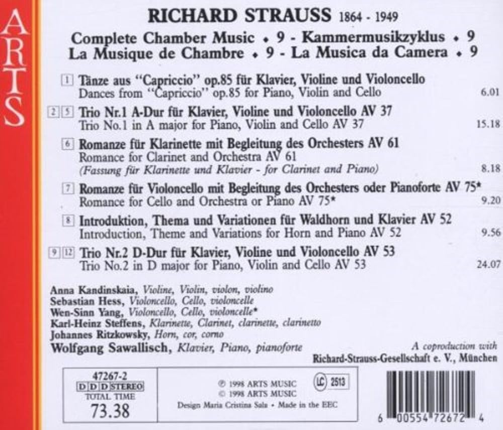 R Strauss: Complete Chamber Works, Vol.9
