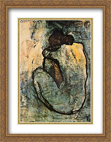 Blue Nude, c.1902 2X Matted 28x40 Large Gold Ornate Framed Art Print by Pablo Picasso