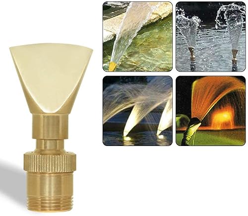 Hooshing Boquilla de fuente de agua Spray 12" DN15 y 34" DN20 latón estrecho en forma de ventilador rociador de agua para estanque de jardín parque