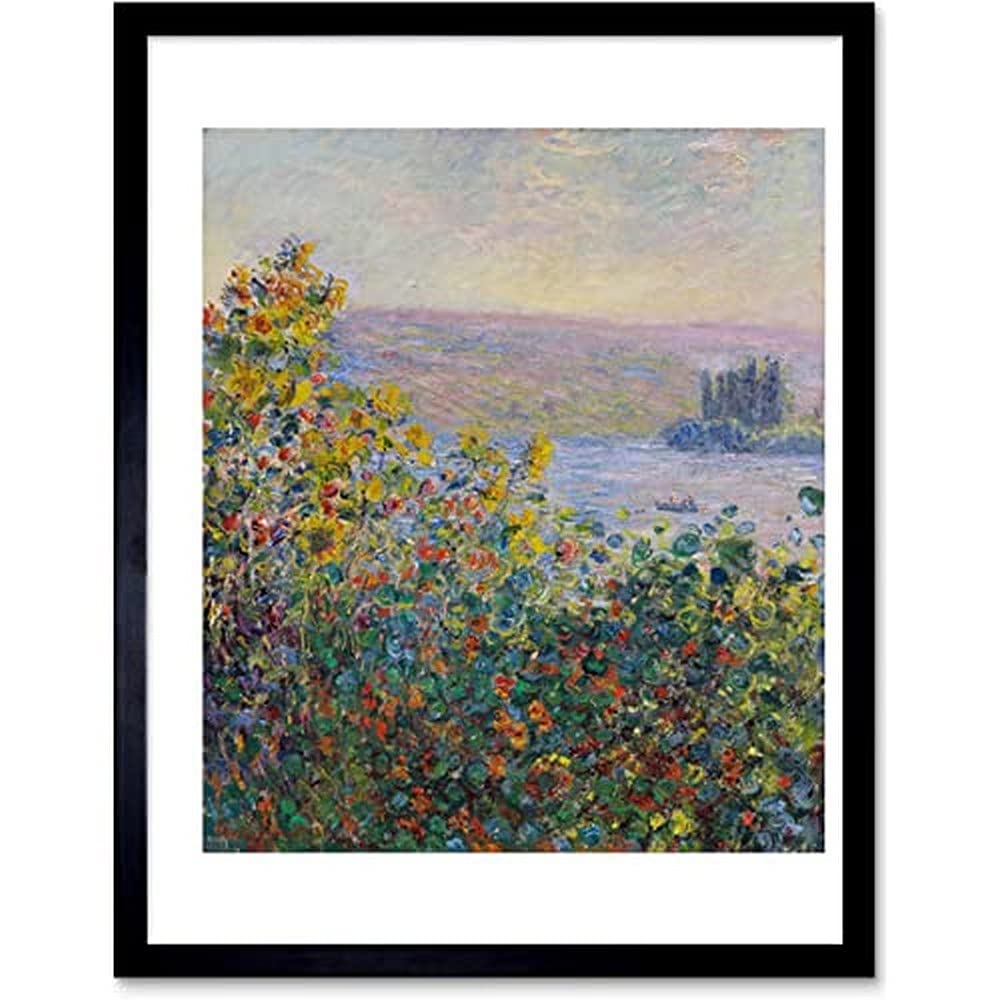 Claude Monet Flower Beds At Vetheuil Unframed Wall Art Print Poster Home Decor Premium